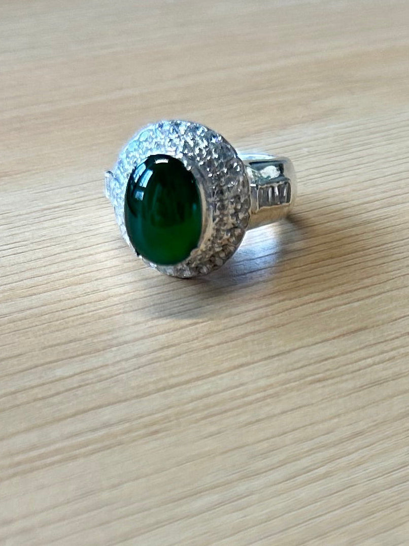 Natural Jadeite Cabochon Ring Type A - (Untreated)