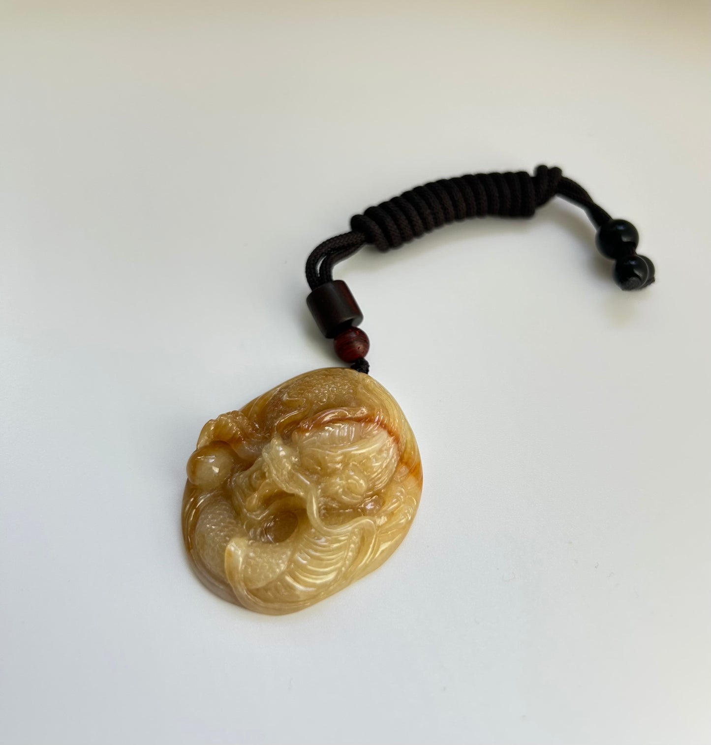Natural Jade Dragon Pendant- Hand Craved | Symbol of Protection & Strength