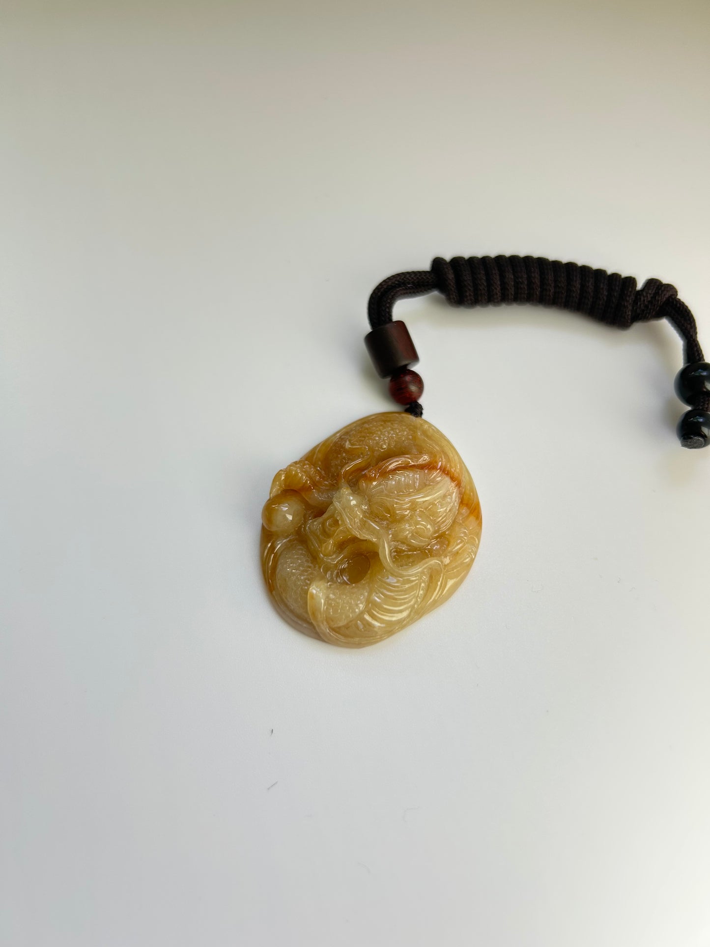 Natural Jade Dragon Pendant- Hand Craved | Symbol of Protection & Strength