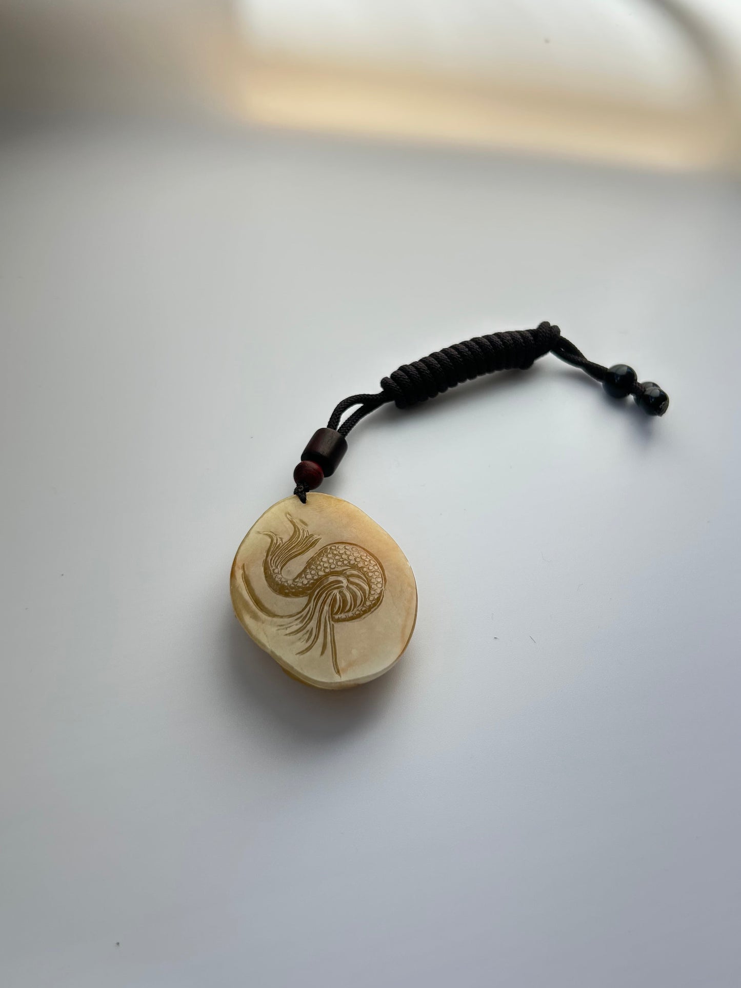 Natural Jade Dragon Pendant- Hand Craved | Symbol of Protection & Strength